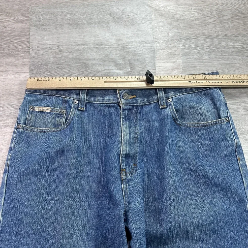 VTG Calvin Klein Jeans Relaxed Wide Leg Jeans Mens 34x28 Blue Denim‎ Medium Wash